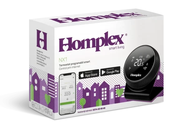 Homplex nx1 black edition termostat programabil control la distanta vedere cutie 800x554 1